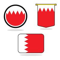 Bahrain set of flag banner Bahrain flag with white background illustration design Bahrain independence day banner design vector