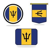 Barbados set of flag banner Barbados flag with white background illustration design Barbados independence day banner design vector