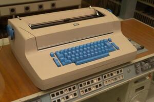Old IBM computer. Retro Engineering. First prototype. Poland, Warsaw - July 28, 2023. photo