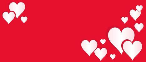Bright festive red background with hearts for Valentine's Day. vector