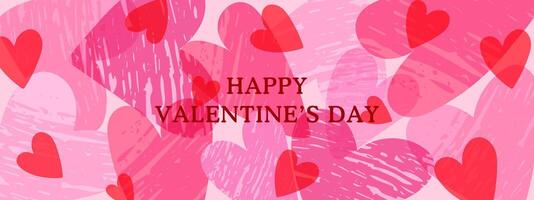 Creative concept of Happy Valentines Day background. Modern abstract design with hearts pattern. Template for celebration, branding, banner, cover, poster, sales. vector