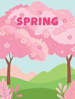 Spring abstract landscape. vector