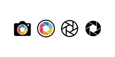 A set of four different logos for different types of cameras vector