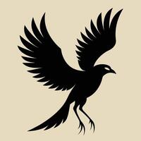 Silhouette of a Falcon Riding the Breeze with Power vector