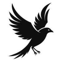 Elegant Falcon Silhouette Sweeping Through the Air vector