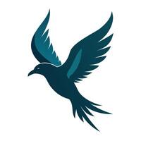 Iconic Falcon Silhouette Stretching Its Wings in Flight vector