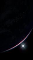 Surface of Earth planet in deep space, vertical video