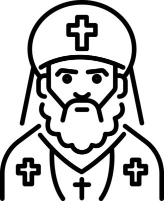 Orthodox priest icon in outline style