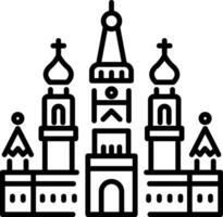 A linear icon of moscow kremlin building vector