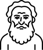 Tolstoy portrait icon in outline style vector
