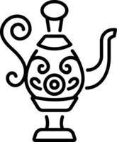 Russian teapot icon in line style vector