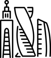 Moscow skyline icon in linear style vector