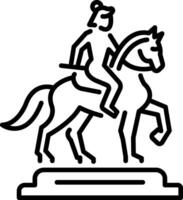 A linear style icon of a horse statue vector