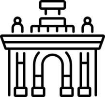 Exhibition centre icon in outline style vector