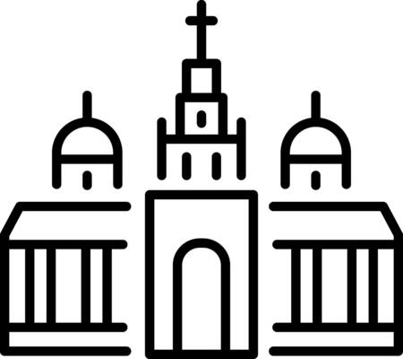 A linear style icon of a russian station