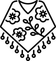 Beautiful russian shawl icon in line style vector