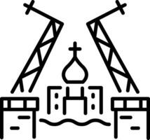 A line style icon of a russian bridge vector