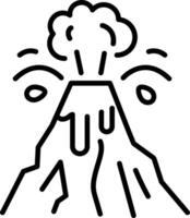 Volcano eruption icon inline style vector