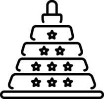 A linear style icon of staking toy vector