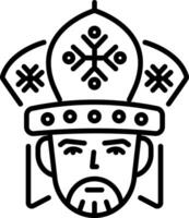 A linear style icon of a russian boyar vector