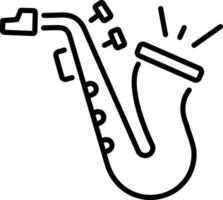 An outline style icon of a saxophone vector