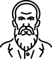 A line style icon of a russian novelist vector