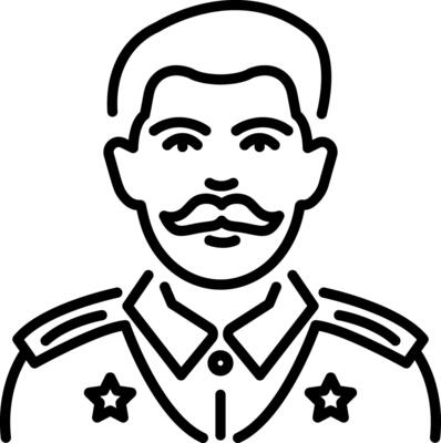 A linear icon of russian officer