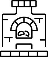 Russian oven icon in outline style vector