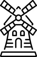 A line style icon of a flour mill vector