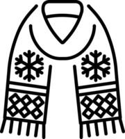 A linear style icon of an embroidered scarf vector