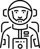 Cosmonaut icon in linear style vector
