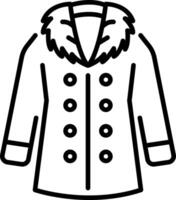 A line style icon of a fur coat vector
