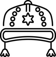 A lien style icon of a russian ushanka hat vector