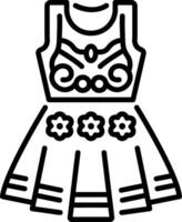 Beautiful sarafan dress icon in linear style vector