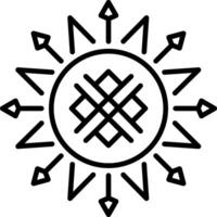 Slavic sun icon in outline style vector