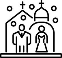 A line style icon of a wedding ceremony vector