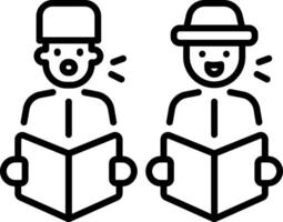 Choir people icon in outline style vector