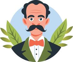 A flat illustration of mexican cuban poet vector