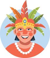 A flat illustration of smiling carnival performer character vector