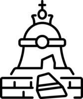 A linear style icon of a tsar bell vector