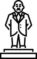 Lenin statue icon in linear style vector