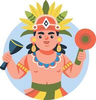 Hispanic heritage character illustration in flat style vector