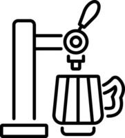Kvass beer icon in linear style vector