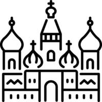 Basil cathedral building icon in line style vector