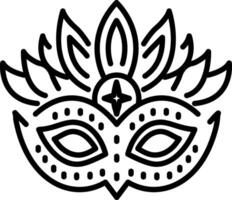 A linear style icon of beautiful carnival mask vector