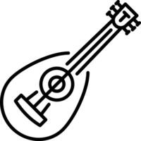 An outline style icon of lute instrument vector