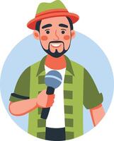 Hispanic singer illustration in flat style vector