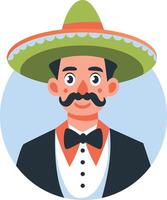 Sombrero culture character illustration in flat style vector