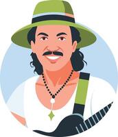 Mexican musician illustration in flat style vector