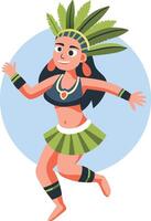 A flat illustration of an aztec dancer vector